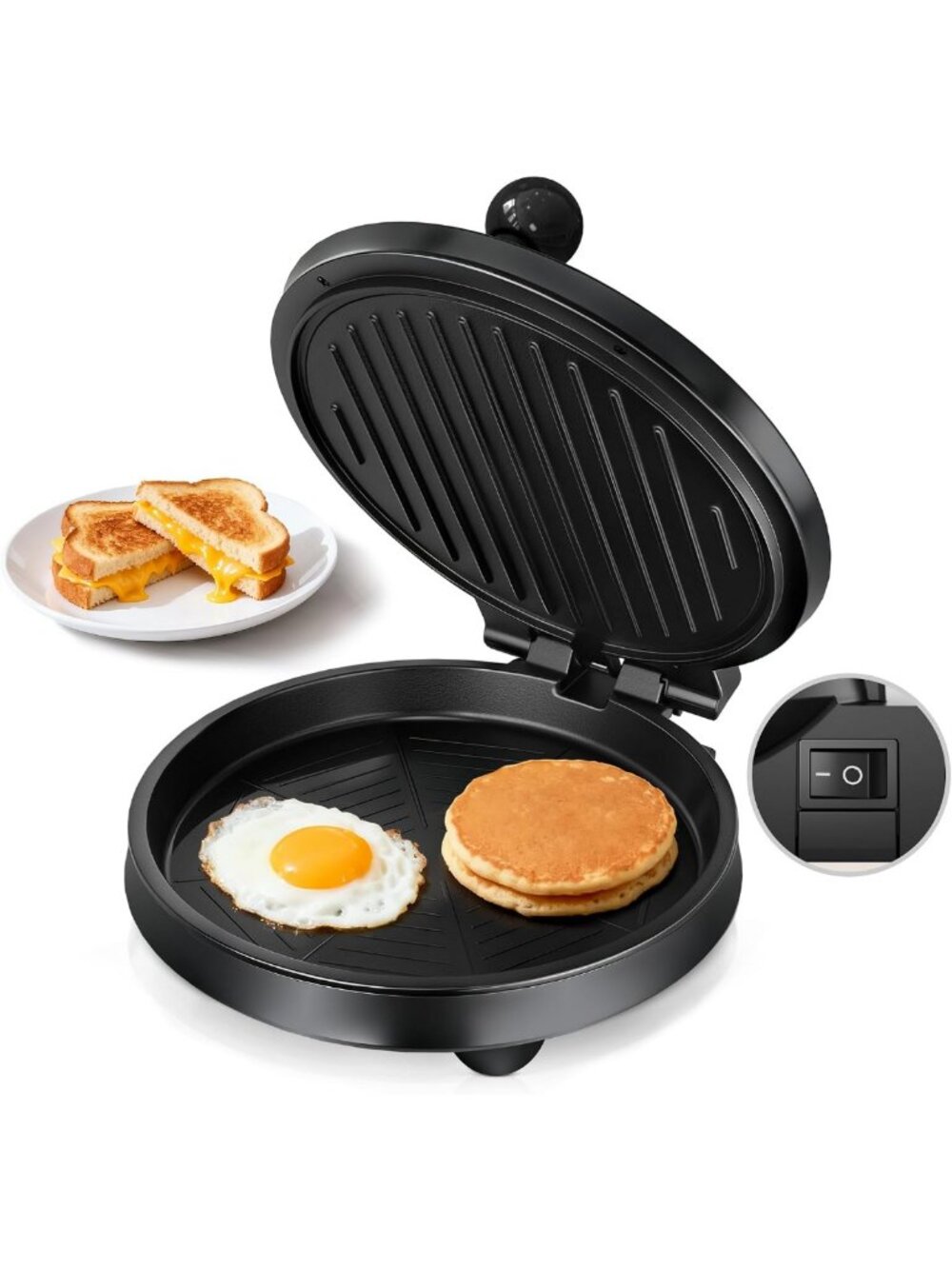 Versatile 3-in-1 Electric Griddle & Sandwich Maker - Nonstick, Easy Clean